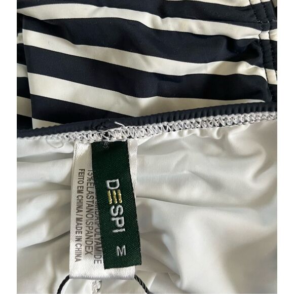 Despi Adventure Striped Eyelet Side Tie Bikini Bottoms Size Medium NWT - Picture 5 of 6